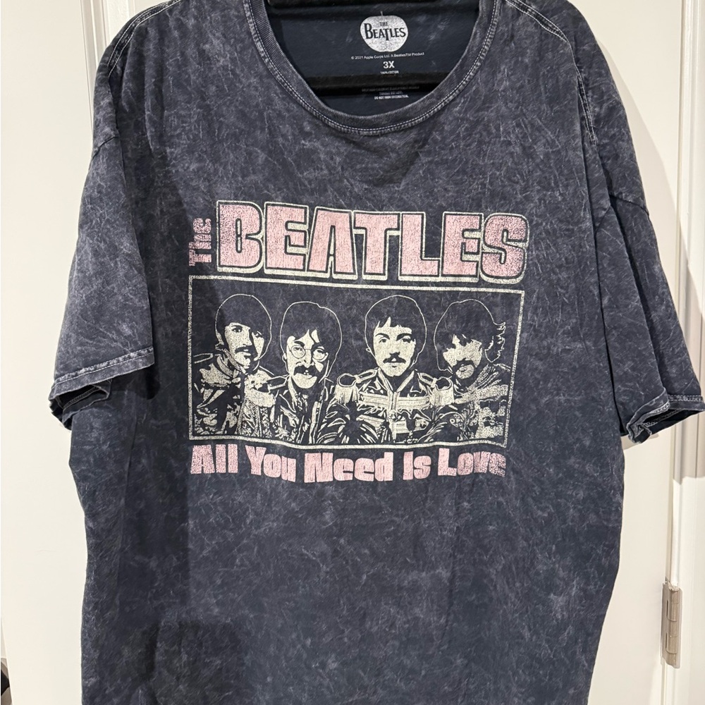The Beatles Black and Pink Graphic Tee